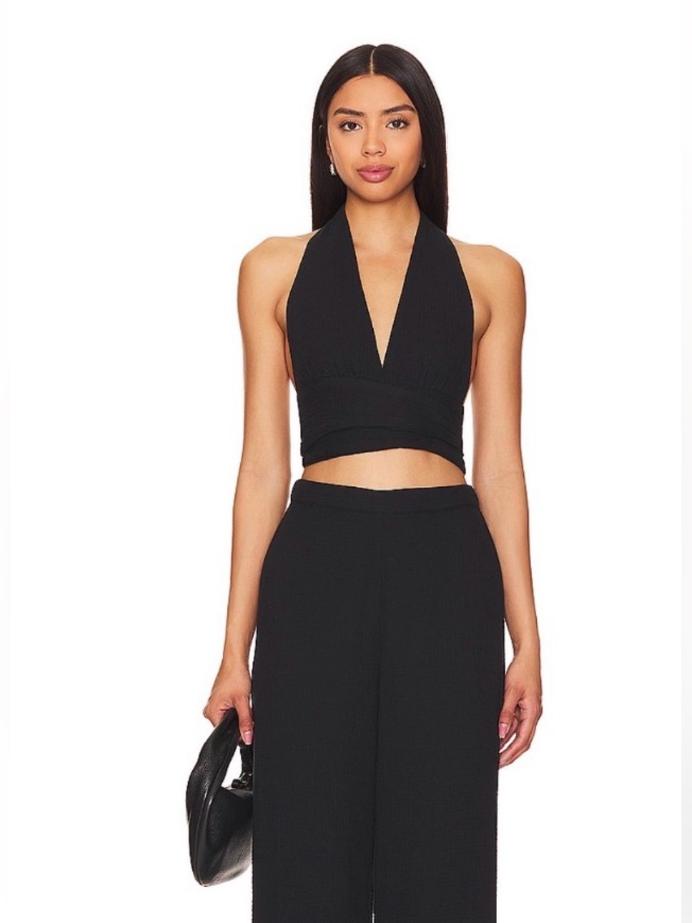 LSPACE Santos Top - Women’s Black Halter Top (size medium)